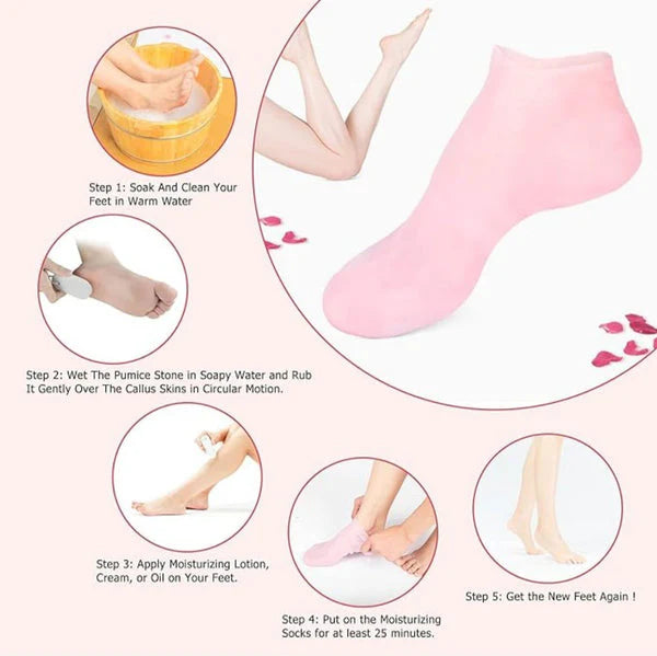 1 Pair Best Feet Care Silicone Moisturizing Socks